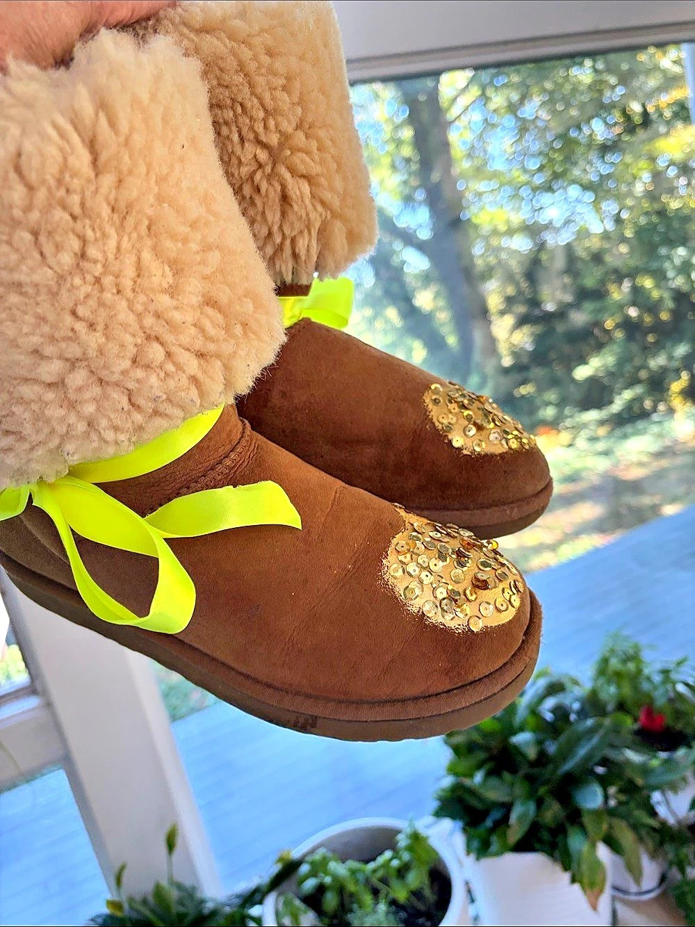 UGG Brown Embellished Winter Boots Custom Designed